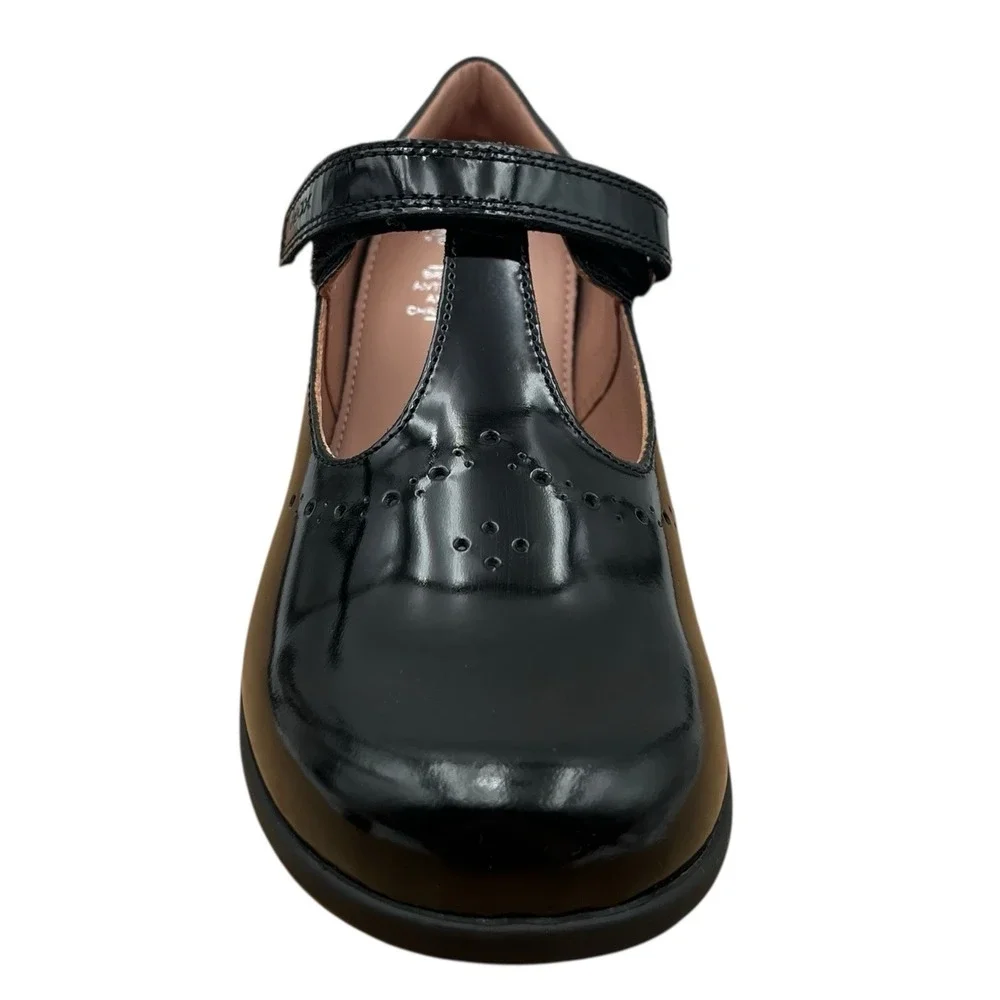Geox Youth Big Girls Naimara T-strap‎ Dress School Shoes Size 3 Solid Black